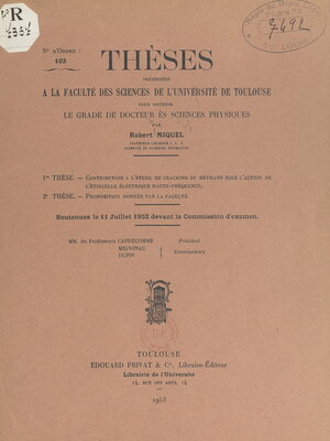 cover image of Contribution à l'étude du cracking du méthane sous l'action de l'étincelle électrique haute-fréquence